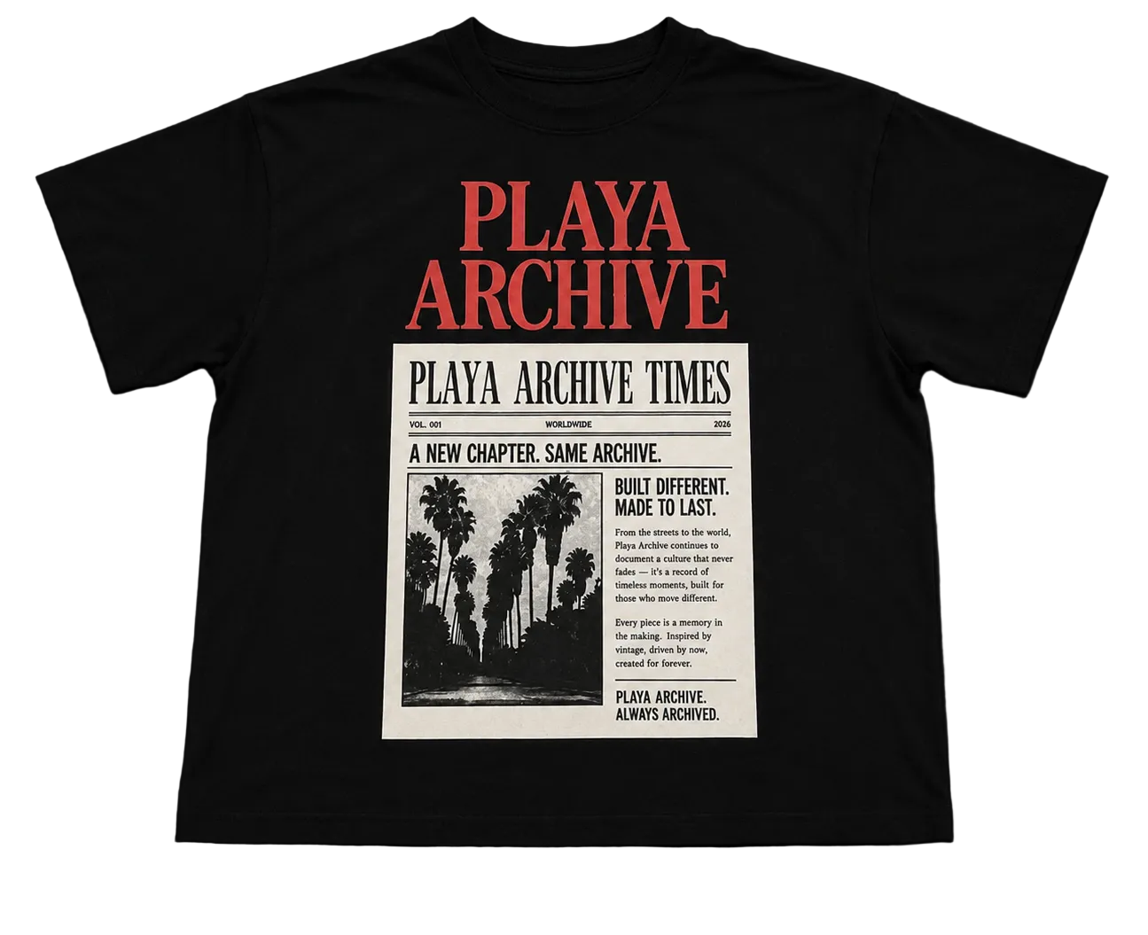 PLAYA ARCHIVE Times Tee - Black